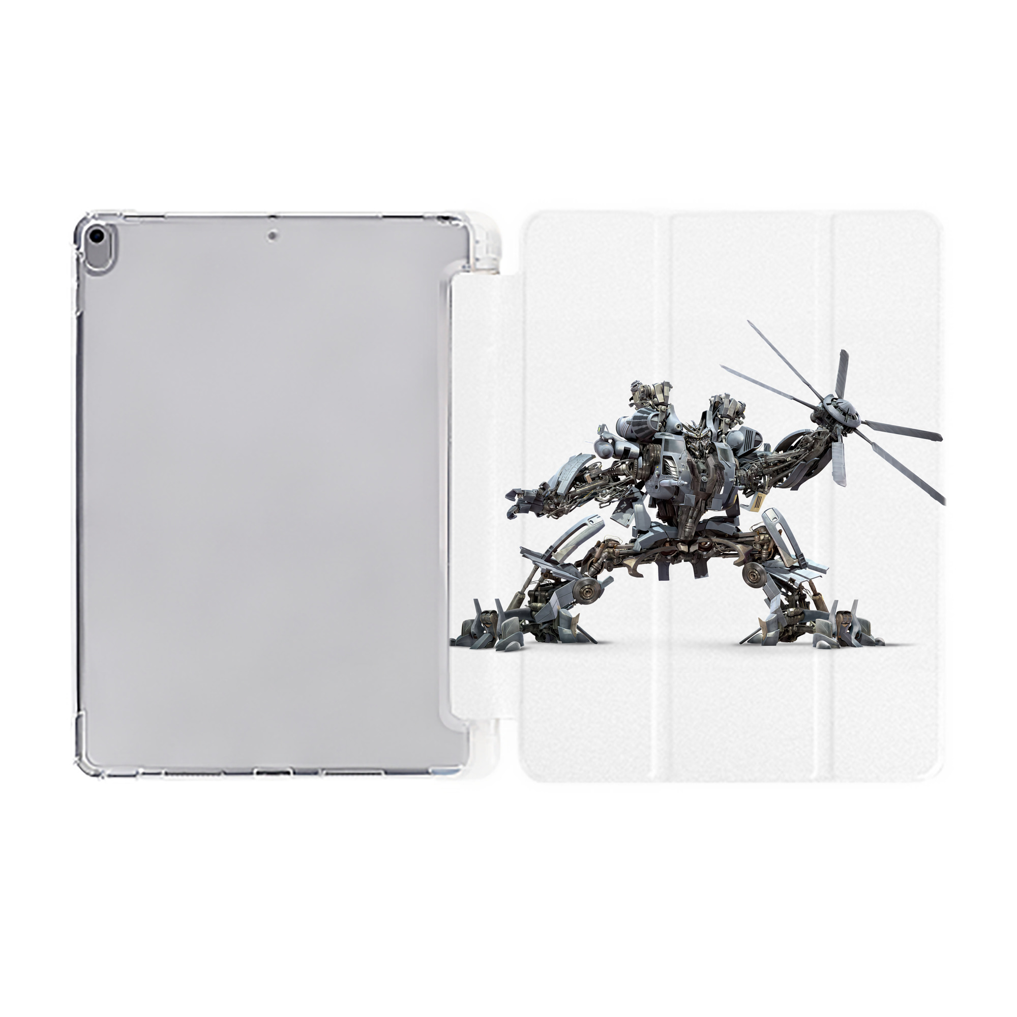 （画像用） Transformers トランスフォーマー IPad ケース ペン収納付き 三つ折りスタンド PUレザー×シリコン 対応機種9.5/10.5/10.9インチ